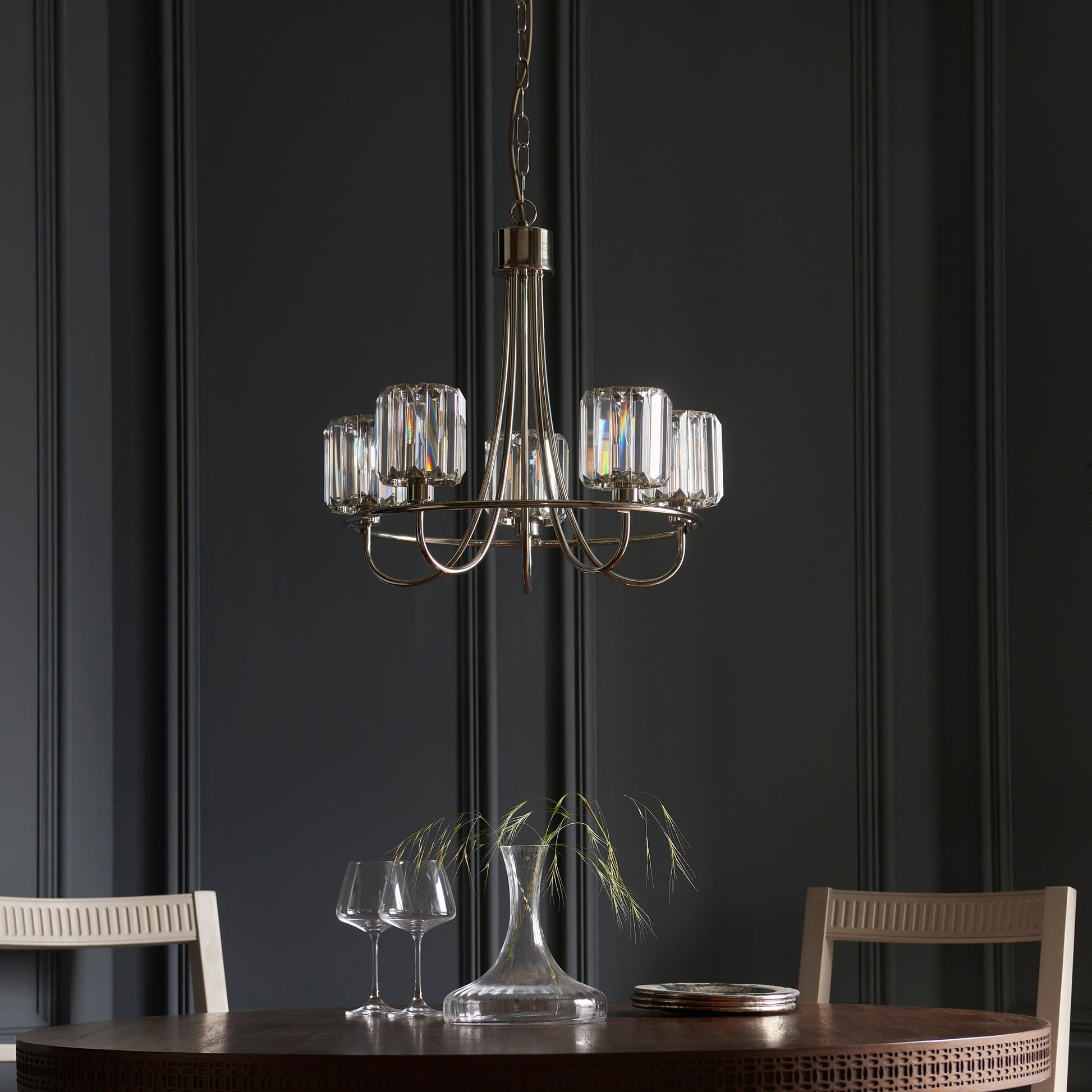 Berenice 5 Pendant Light – Nickel
