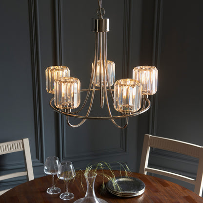 Berenice 5 Pendant Light – Nickel