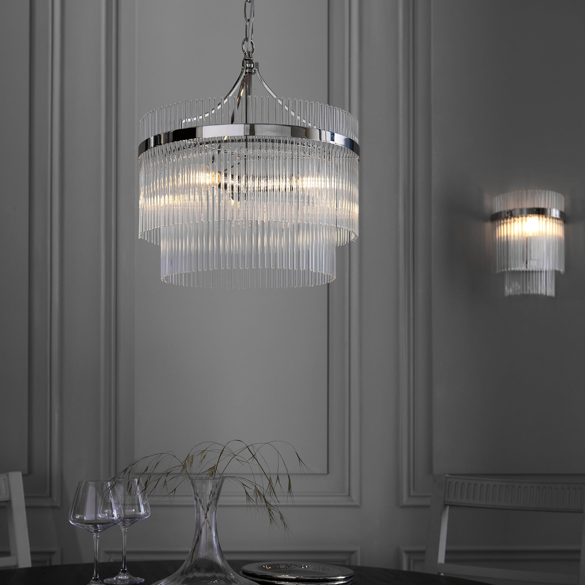 Marietta 3 Pendant Light Bright Nickel – Nickel