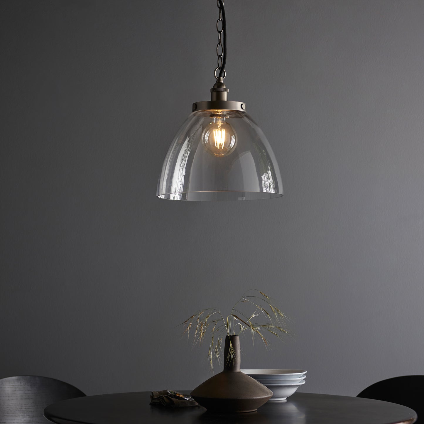 Hansen Grand 1 Pendant Light Brushed Silver – Silver