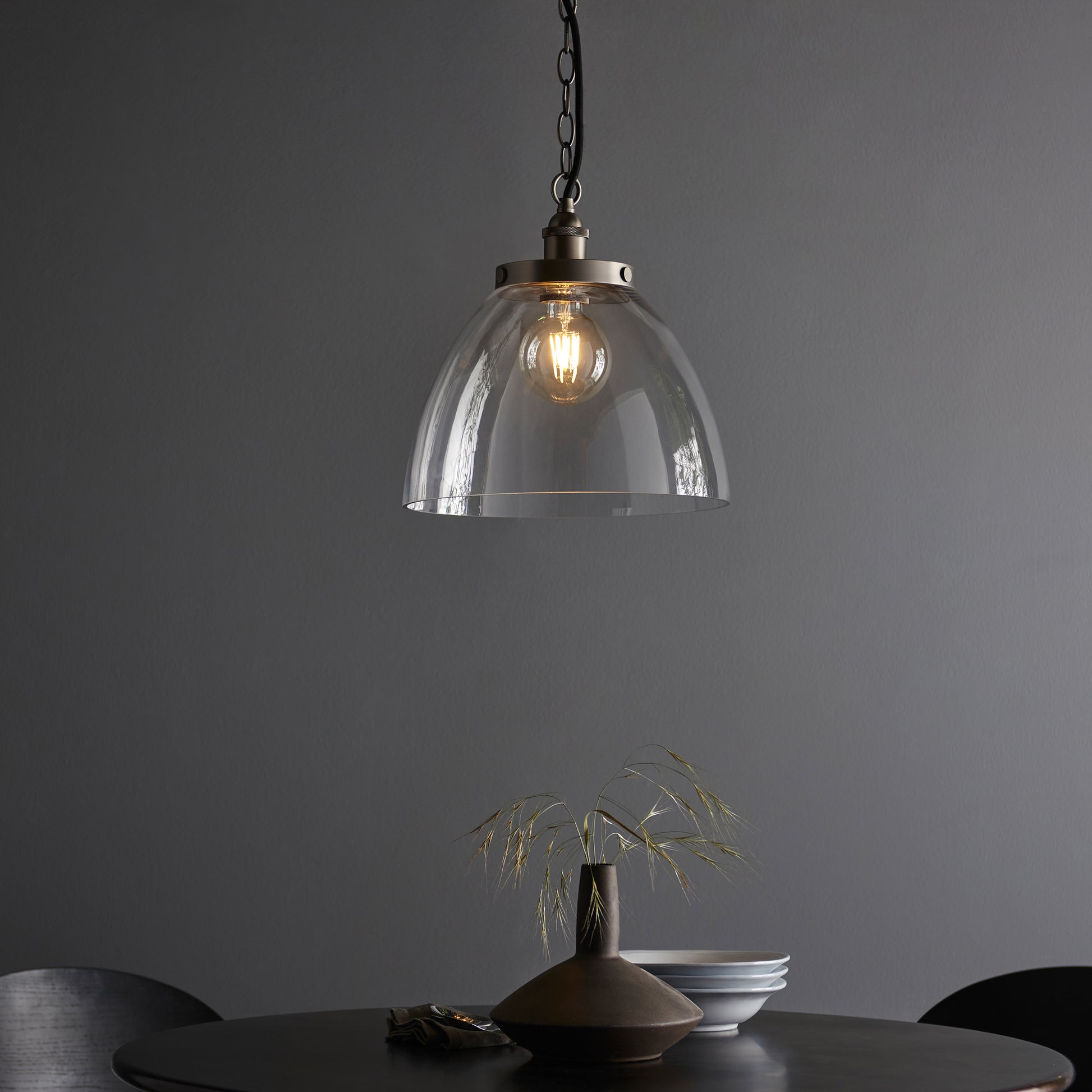 Hansen Grand 1 Pendant Light Brushed Silver – Silver