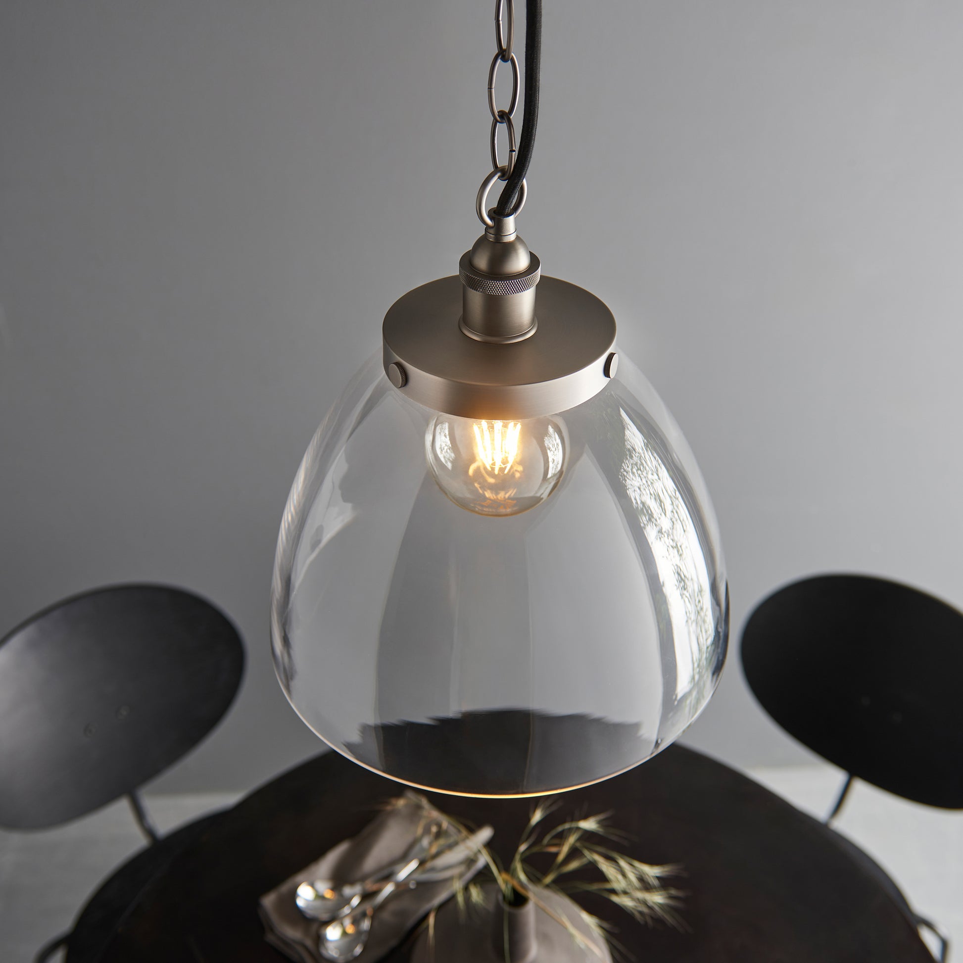 Hansen Grand 1 Pendant Light Brushed Silver – Silver