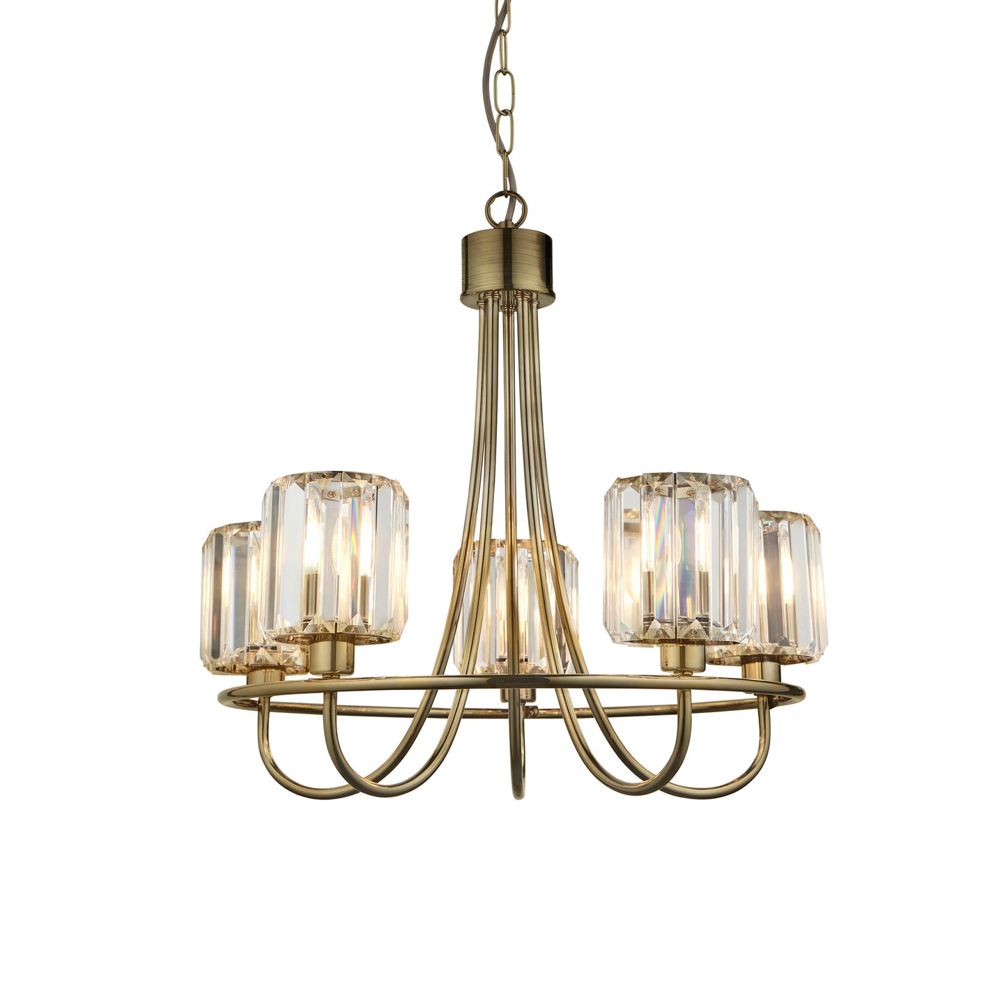 Berenice 5 Pendant Light Antique Brass – Brass