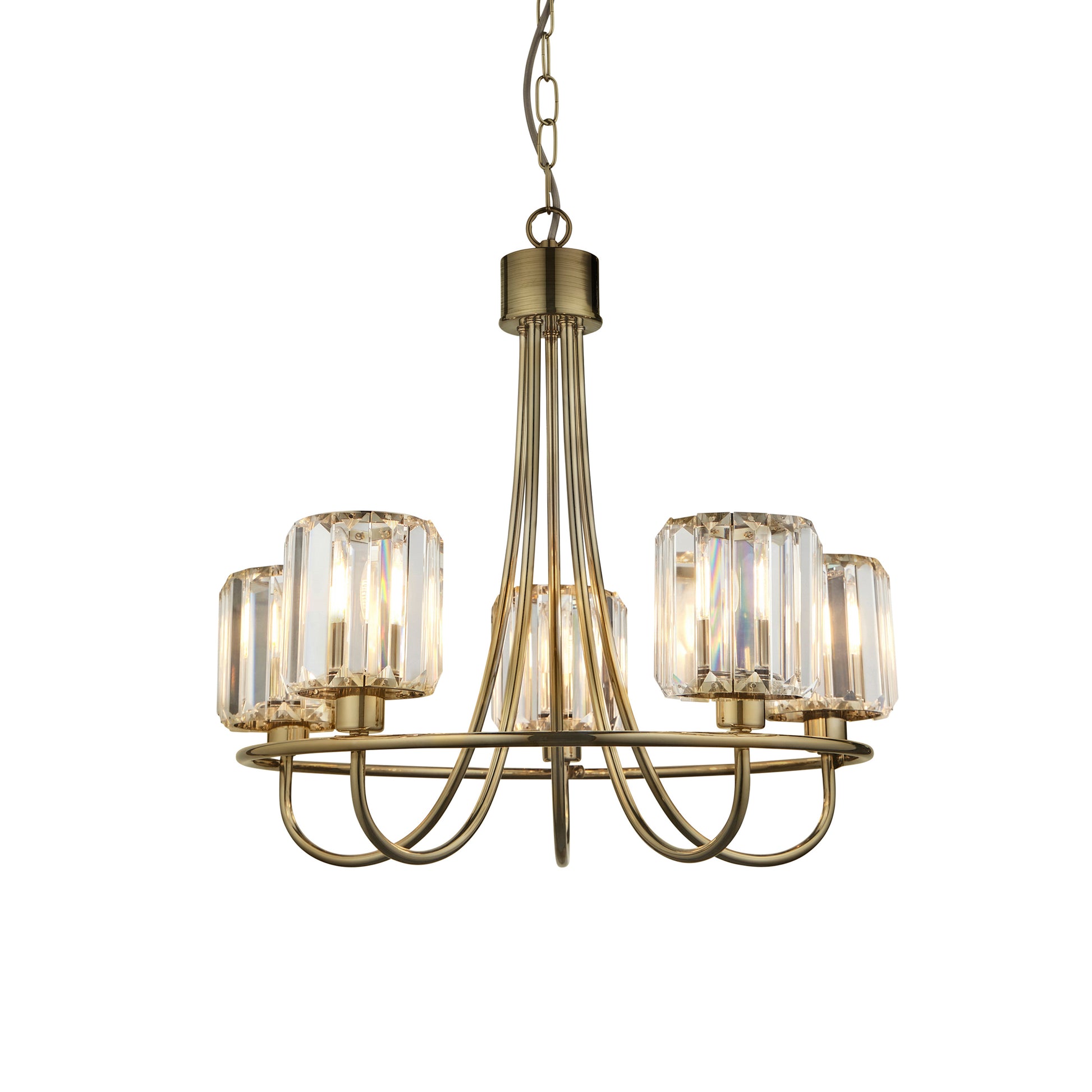 Berenice 5 Pendant Light Antique Brass – Brass