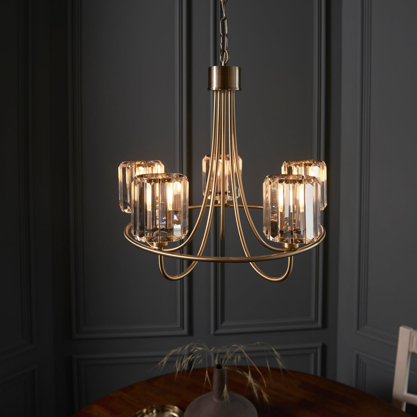 Berenice 5 Pendant Light Antique Brass – Brass