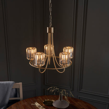 Berenice 5 Pendant Light Antique Brass – Brass