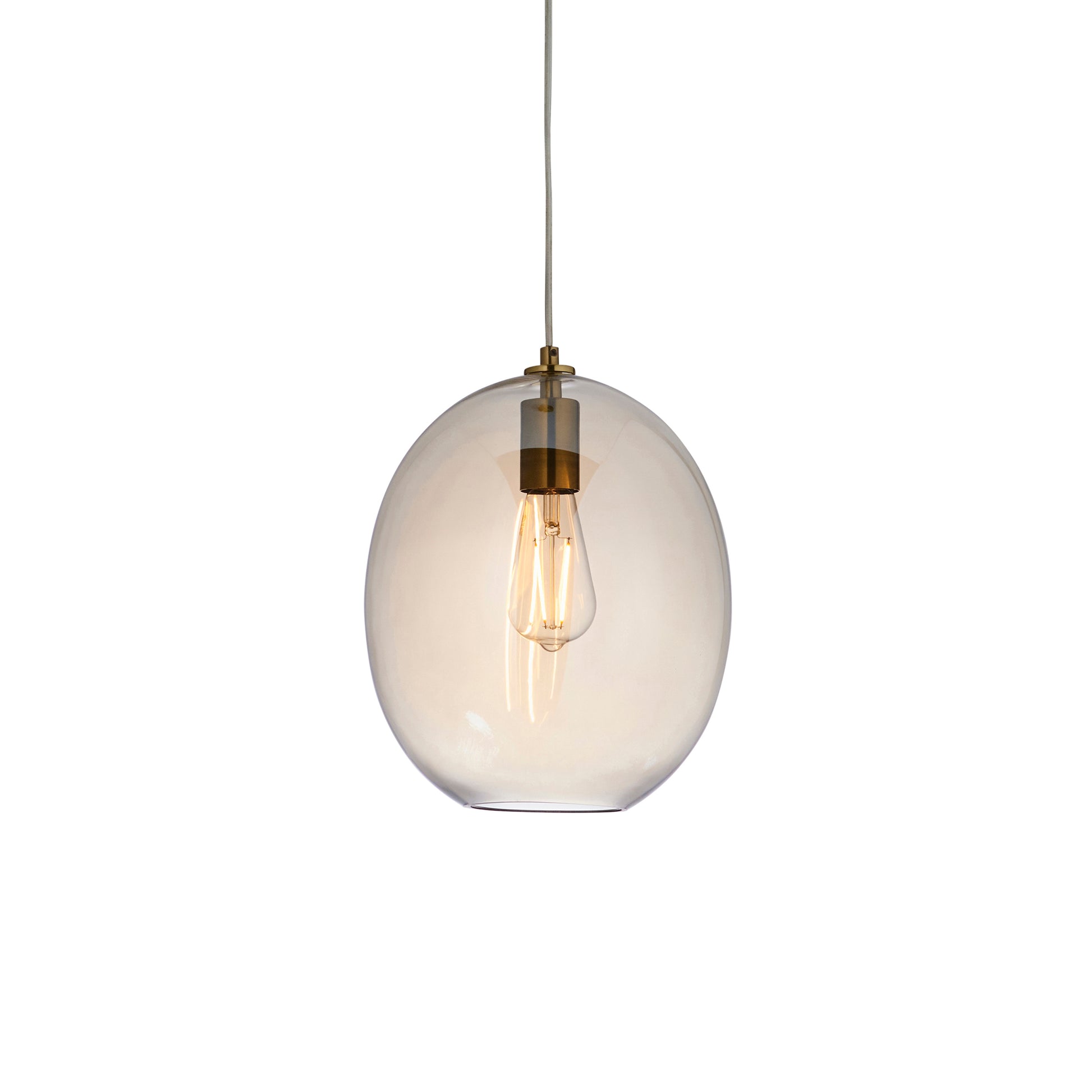Kelda Oval Pendant Satin Brass Champagne – Champagne
