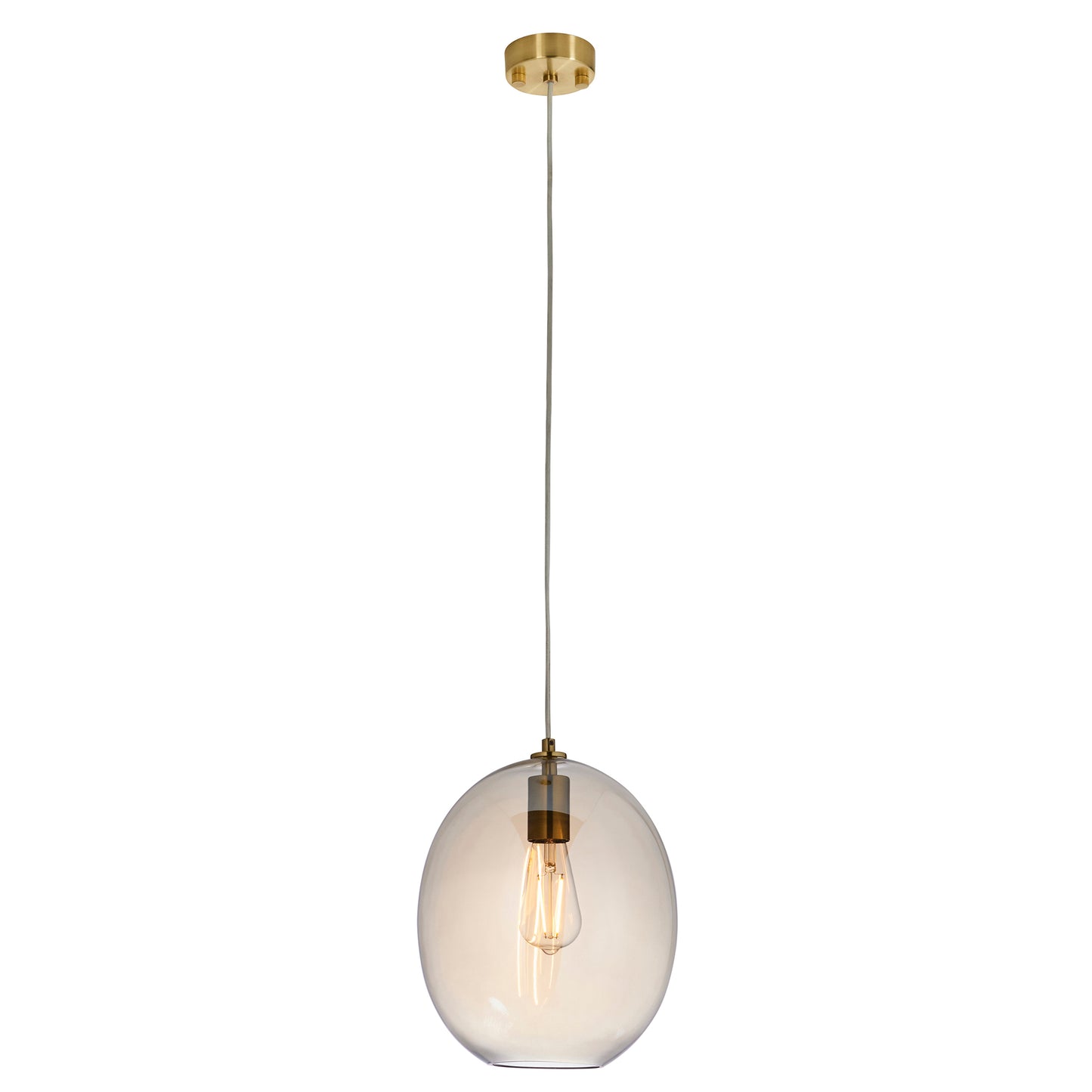 Kelda Oval Pendant Satin Brass Champagne – Champagne