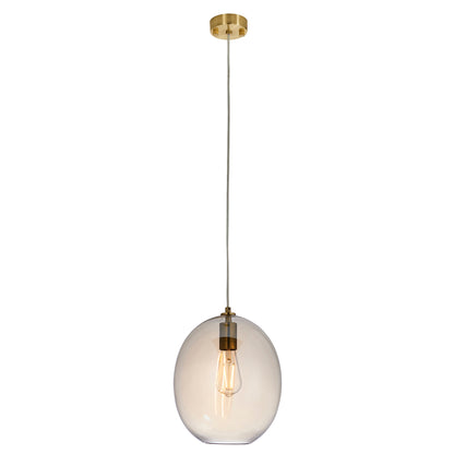 Kelda Oval Pendant Satin Brass Champagne – Champagne