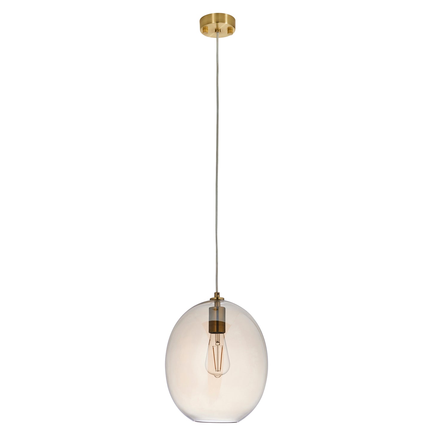 Kelda Oval Pendant Satin Brass Champagne – Champagne