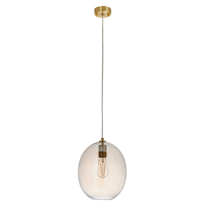 Kelda Oval Pendant Satin Brass Champagne – Champagne