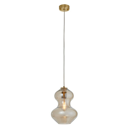 Kelda Shaped Pendant Satin Brass Champagne – Champagne
