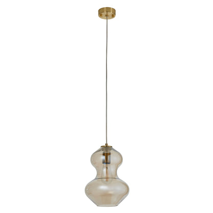 Kelda Shaped Pendant Satin Brass Champagne – Champagne