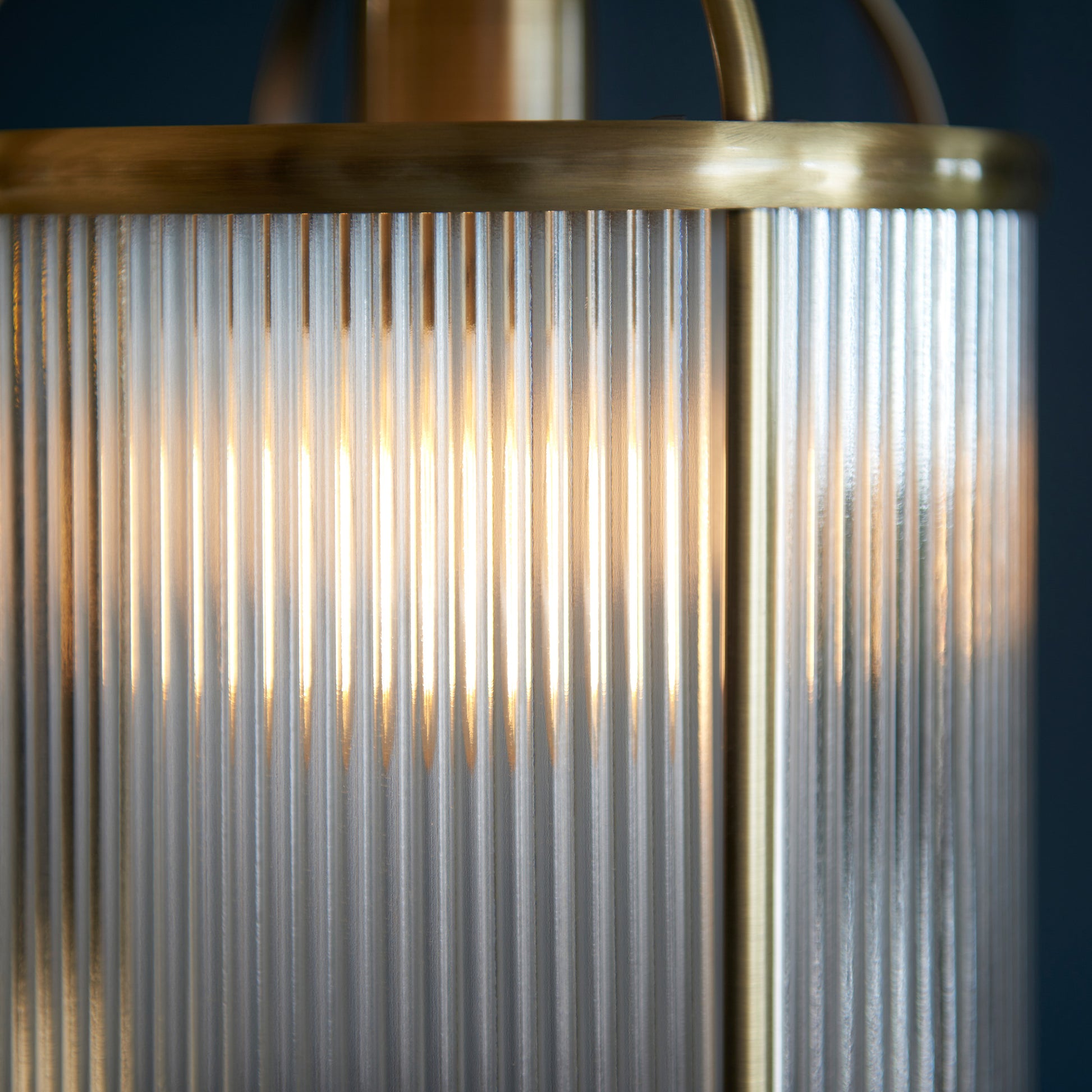 Lambeth Ribbed 1lt Pendant – Brass