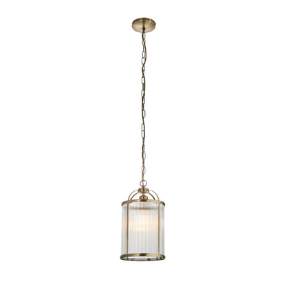 Lambeth Ribbed 1lt Pendant – Brass