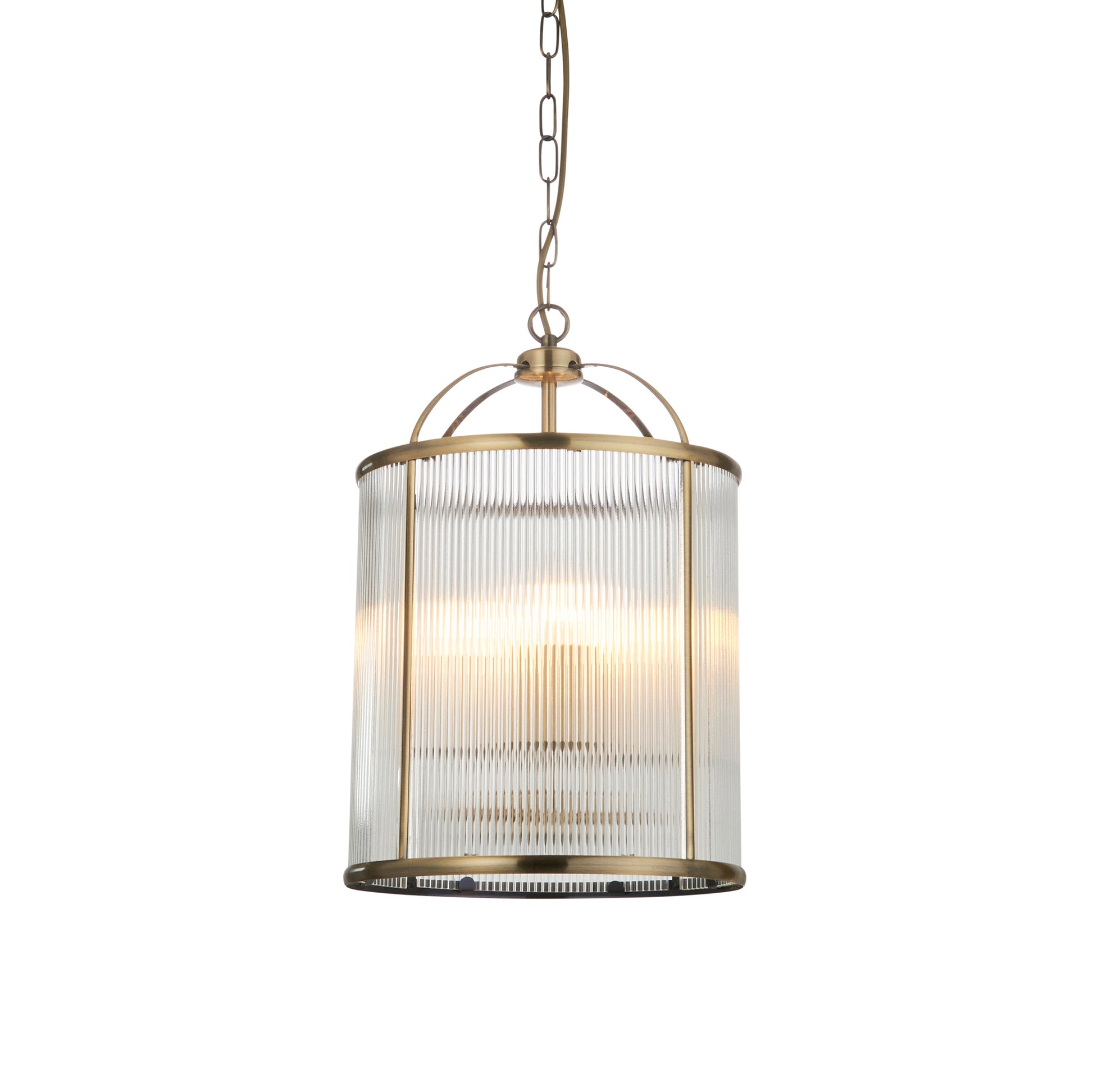 Lambeth Ribbed 4lt Pendant – Brass