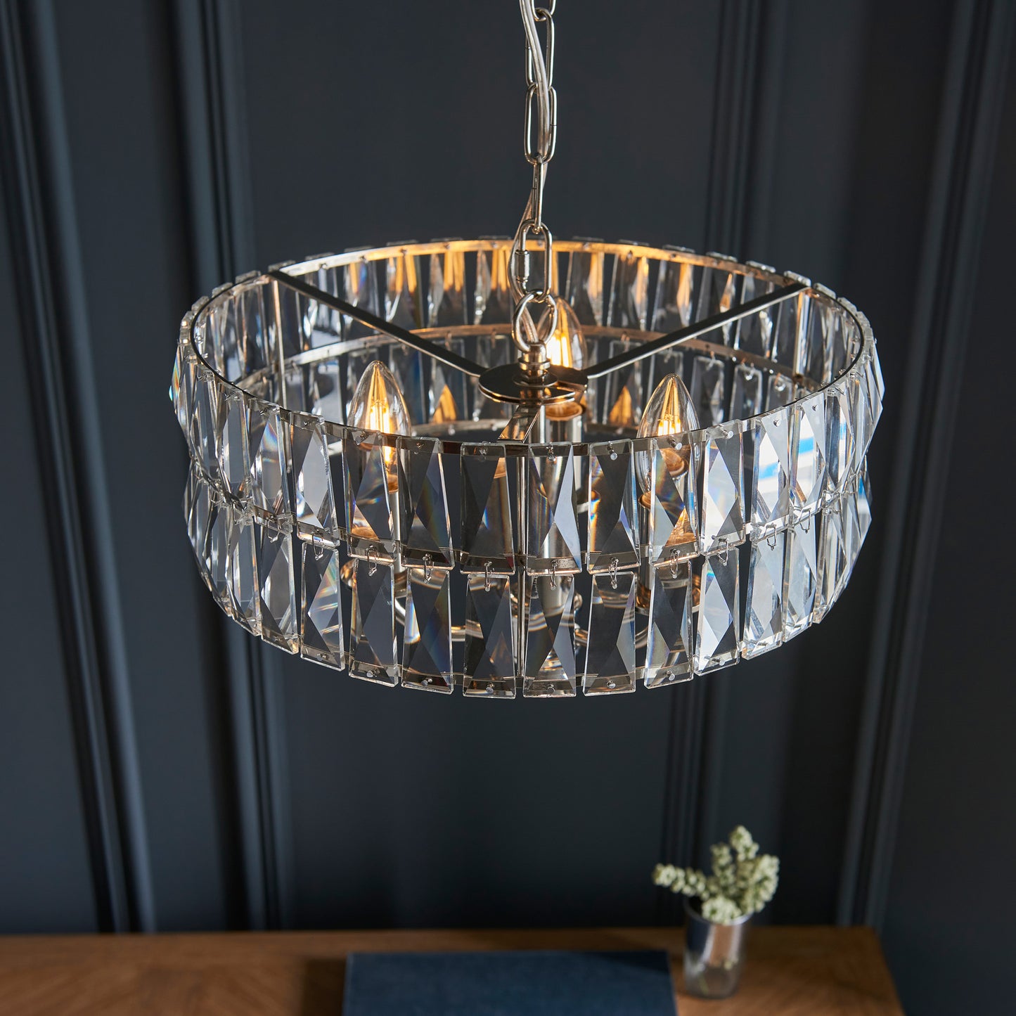 Clifton 3 Pendant Light Bright Nickel – Nickel