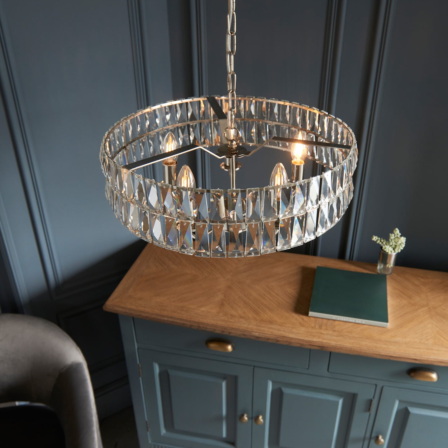 Clifton 5 Pendant Light Bright Nickel – Nickel