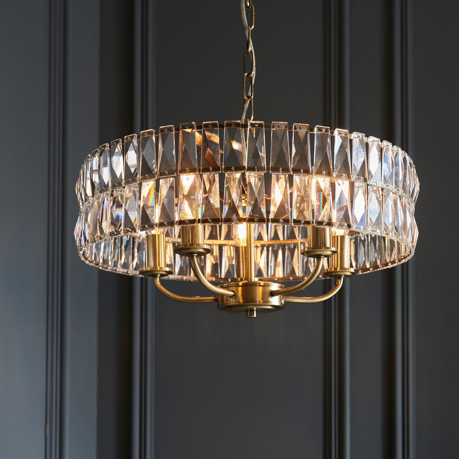Clifton 5 Pendant Light Antique Brass – Brass