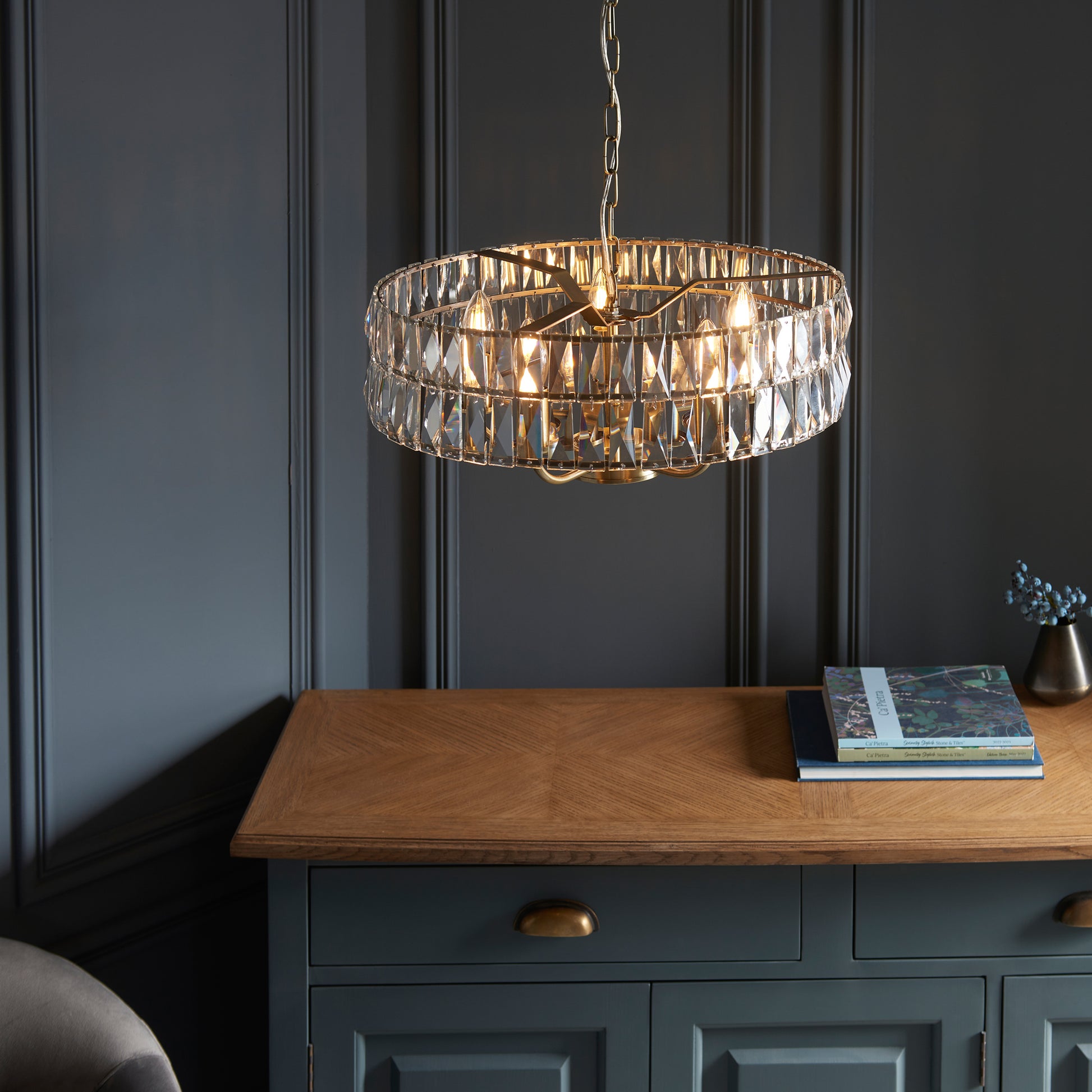 Clifton 5 Pendant Light Antique Brass – Brass