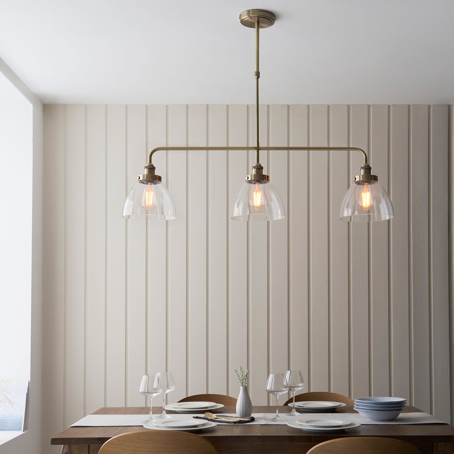 Hansen 3 Pendant Light Antique Brass – Brass