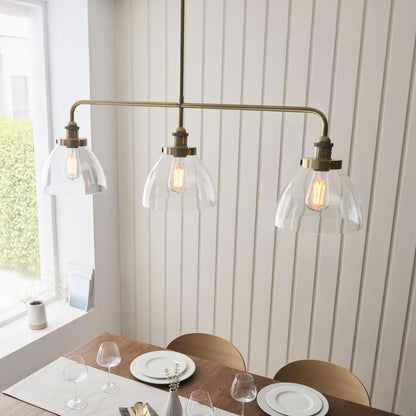 Hansen 3 Pendant Light Antique Brass – Brass
