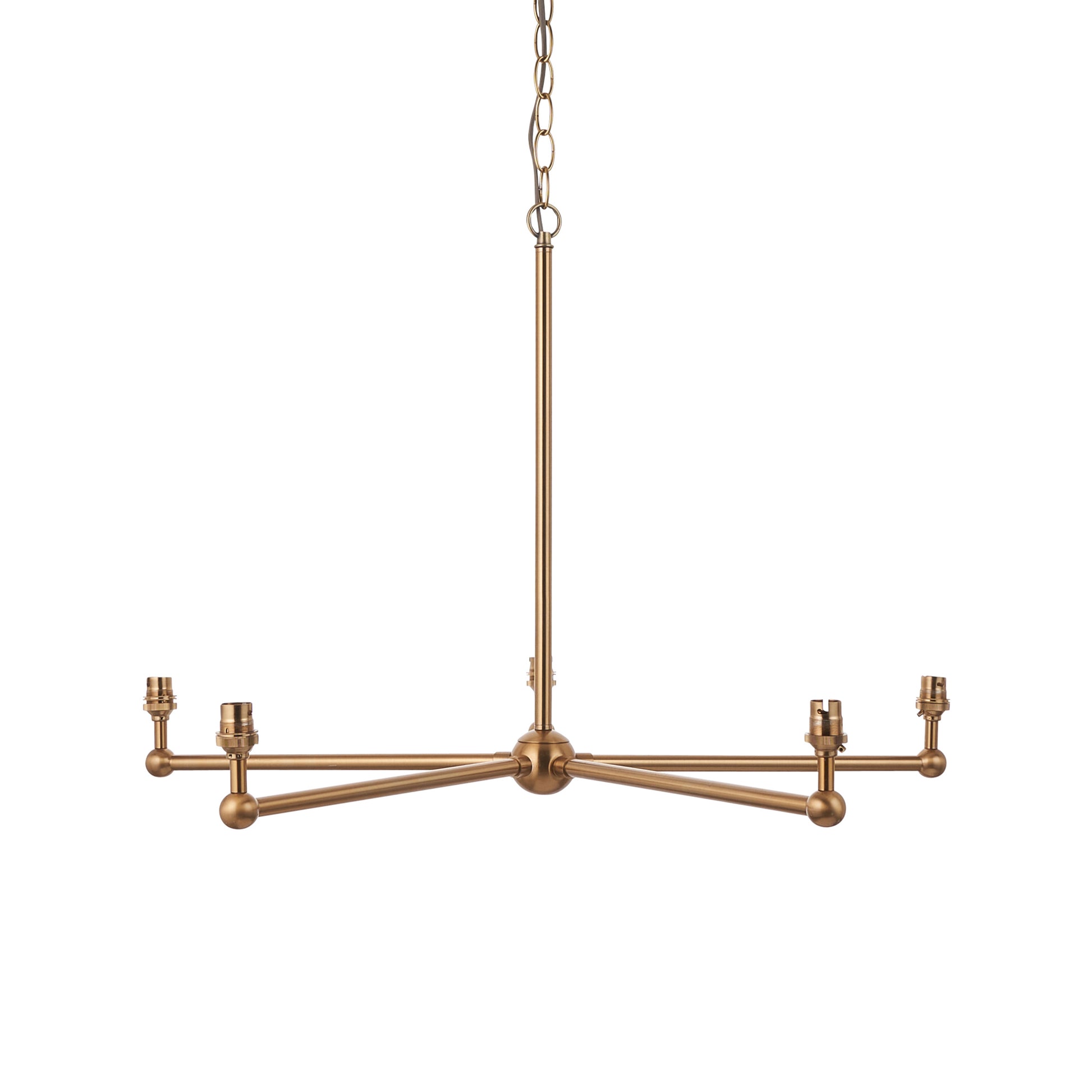 Santiago 5 Pendant Light Fitting Brushed Brass – Brass