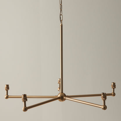 Santiago 5 Pendant Light Fitting Brushed Brass – Brass