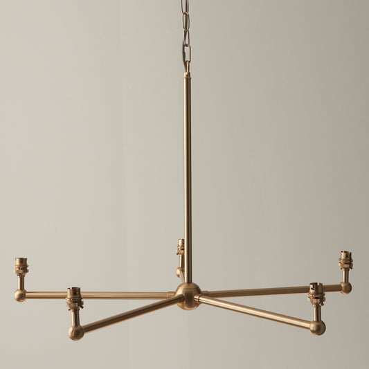 Santiago 5 Pendant Light Fitting Brushed Brass – Brass