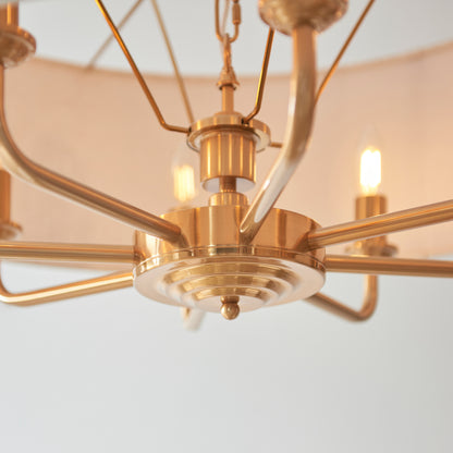 Highclere 8 Pendant Light Vintage Brass – Natural