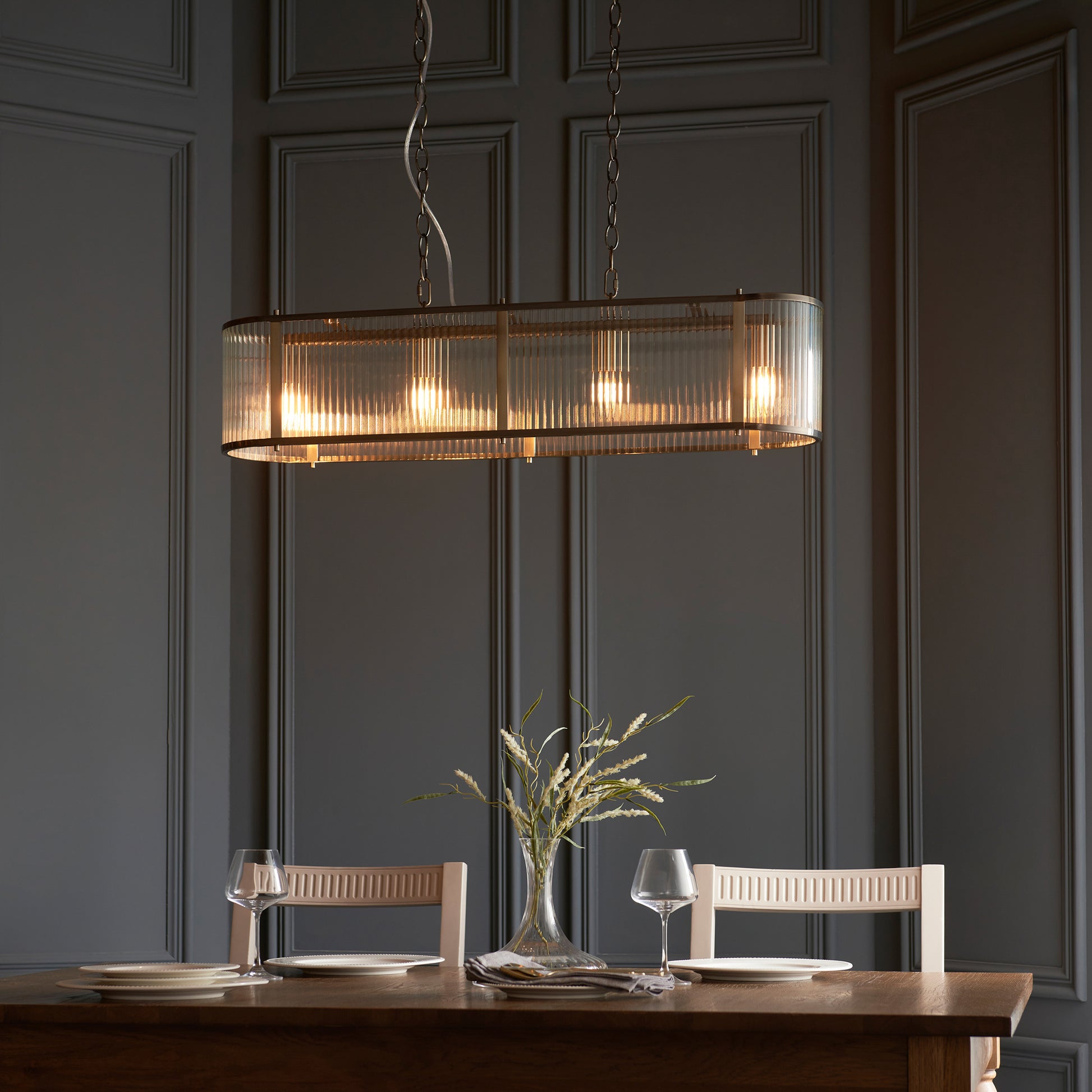 Ridgeton 4 Pendant Light Fitting Antique Brass – Brass