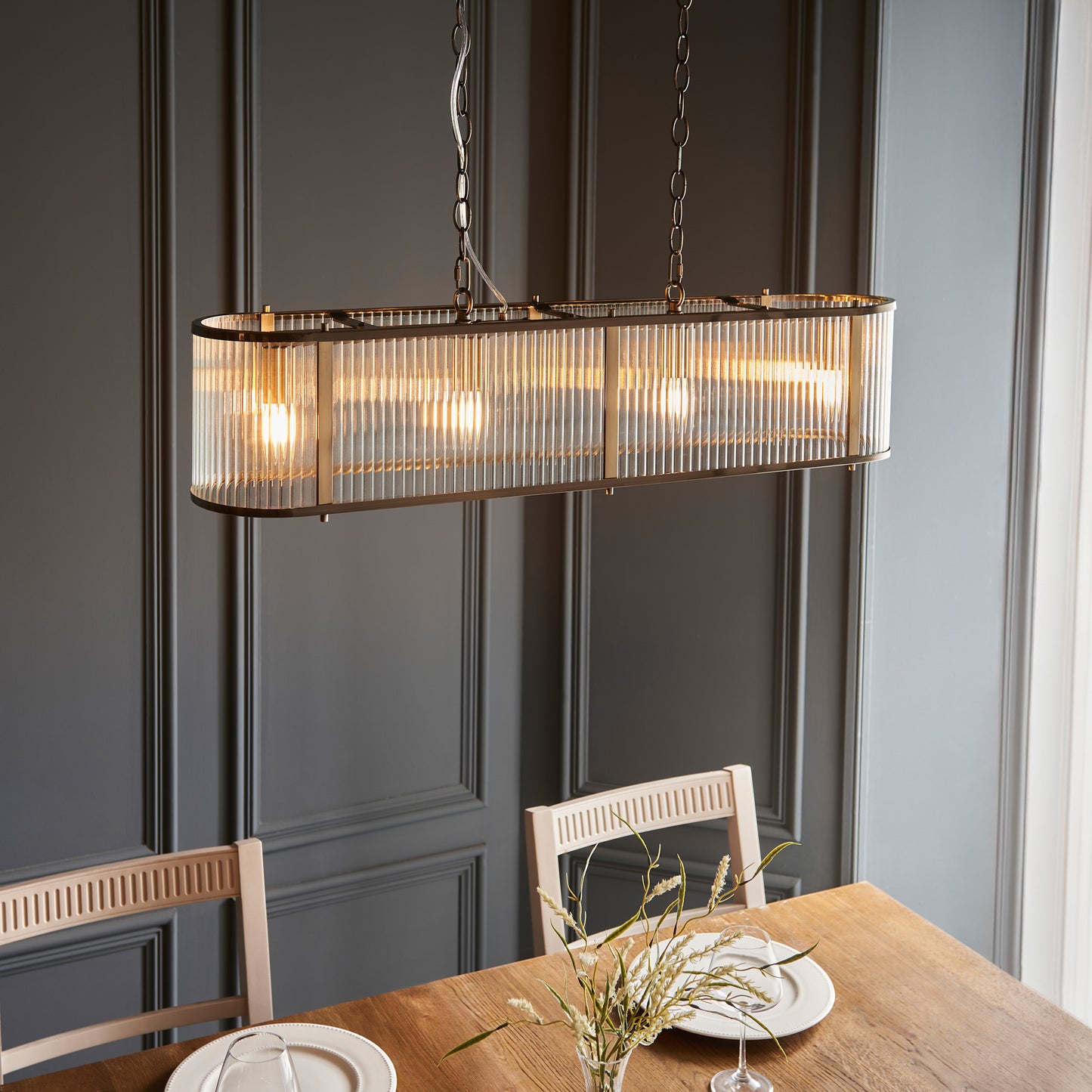 Ridgeton 4 Pendant Light Fitting Antique Brass – Brass