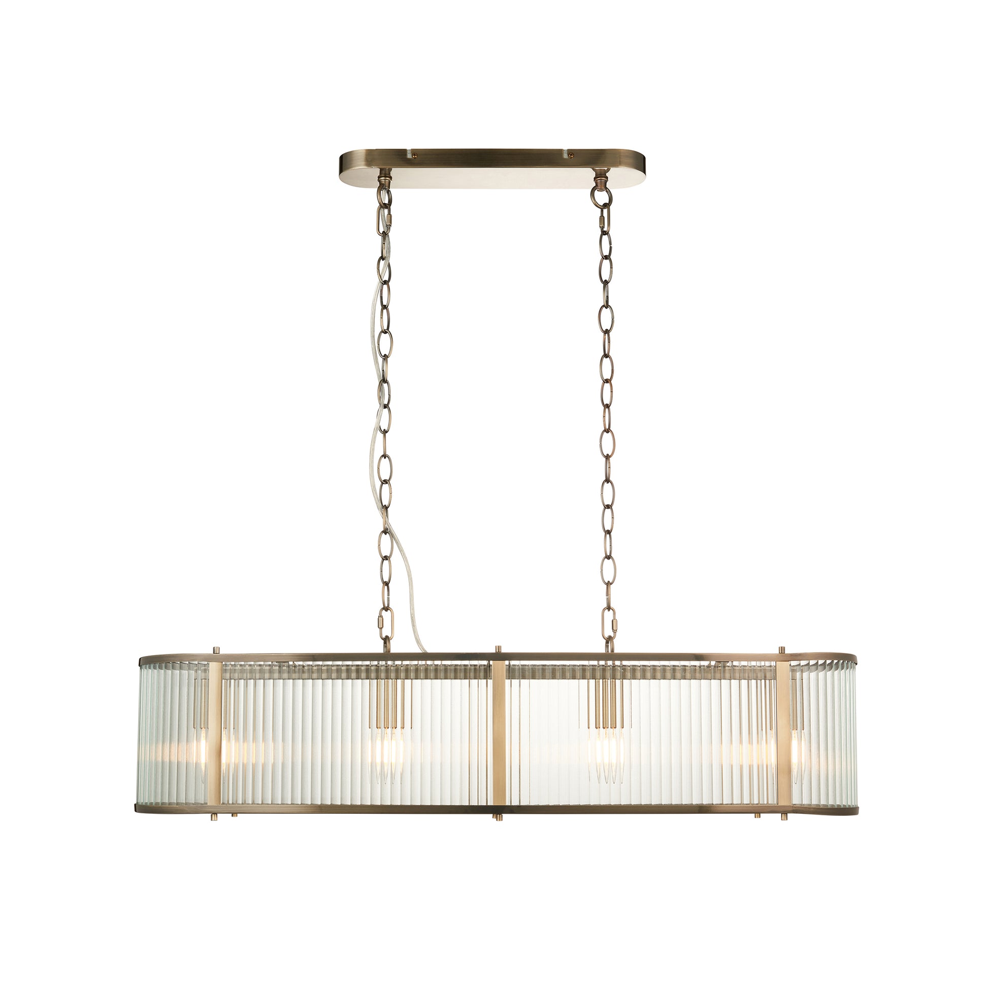 Ridgeton 4 Pendant Light Fitting Antique Brass – Brass