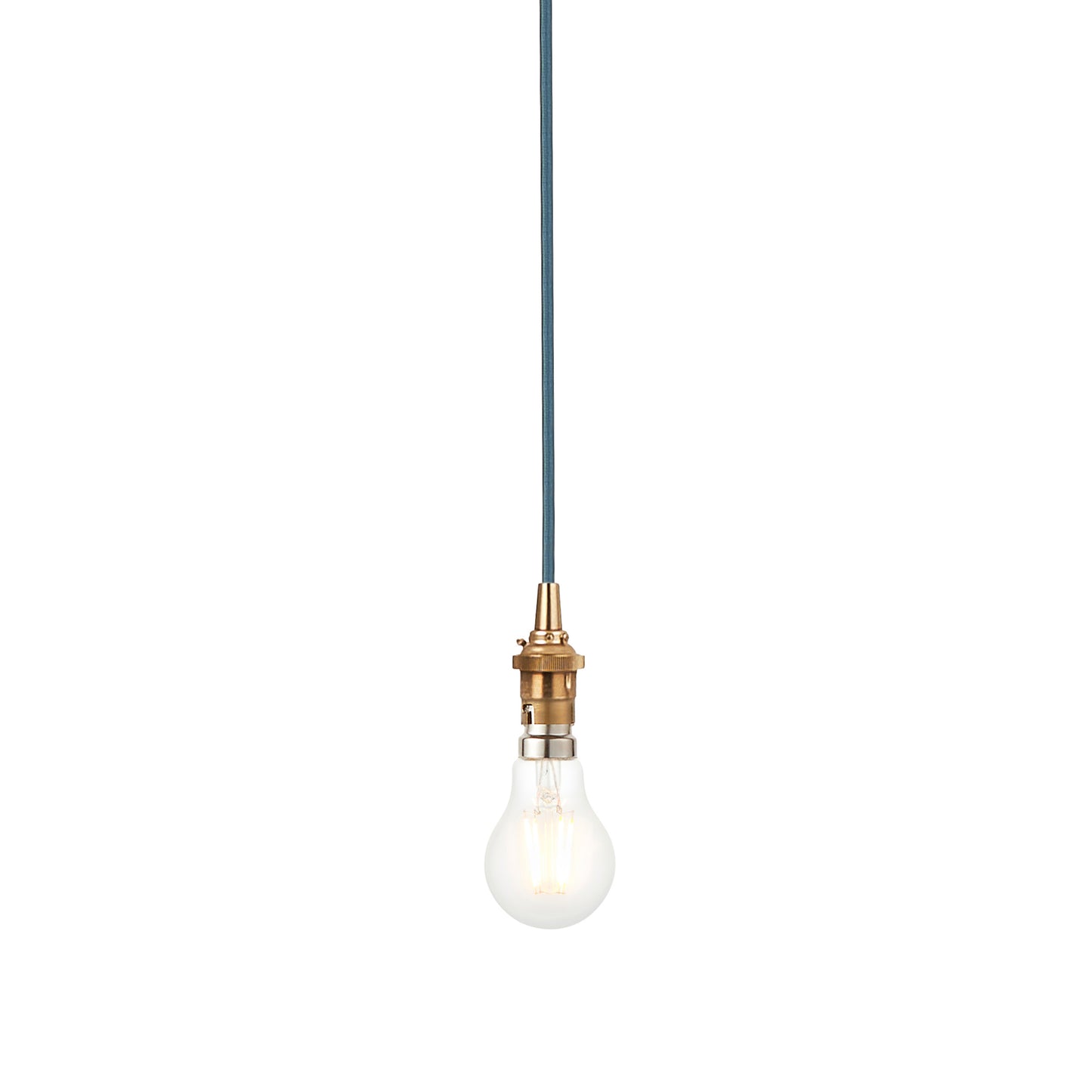Eltham 1 Pendant Brushed Aged Brass Blue Flex – Brass