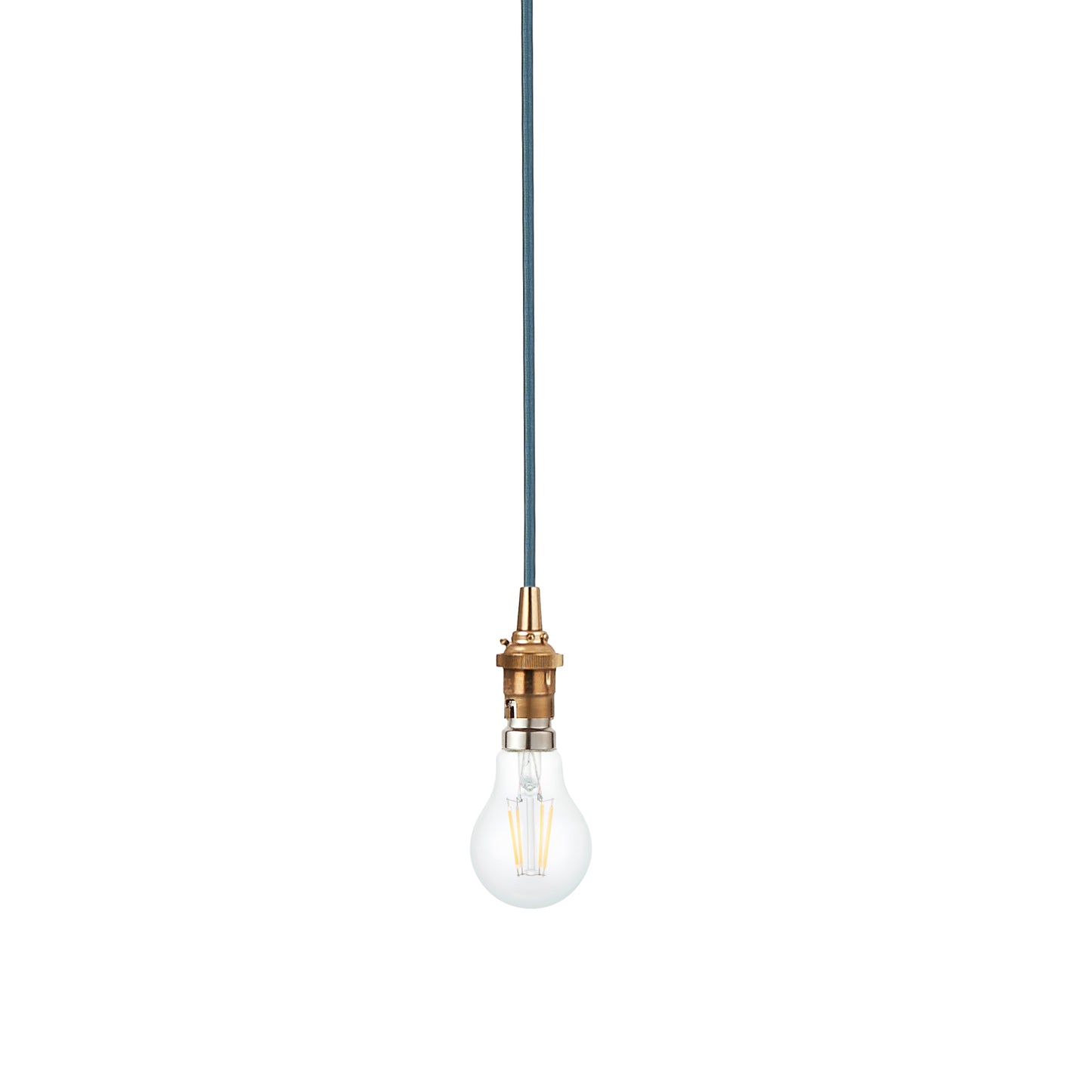 Eltham 1 Pendant Brushed Aged Brass Blue Flex – Brass