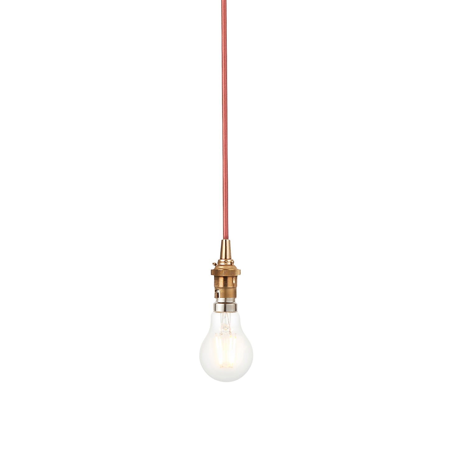 Eltham 1 Pendant Brushed Aged Brass Red Flex – Brass