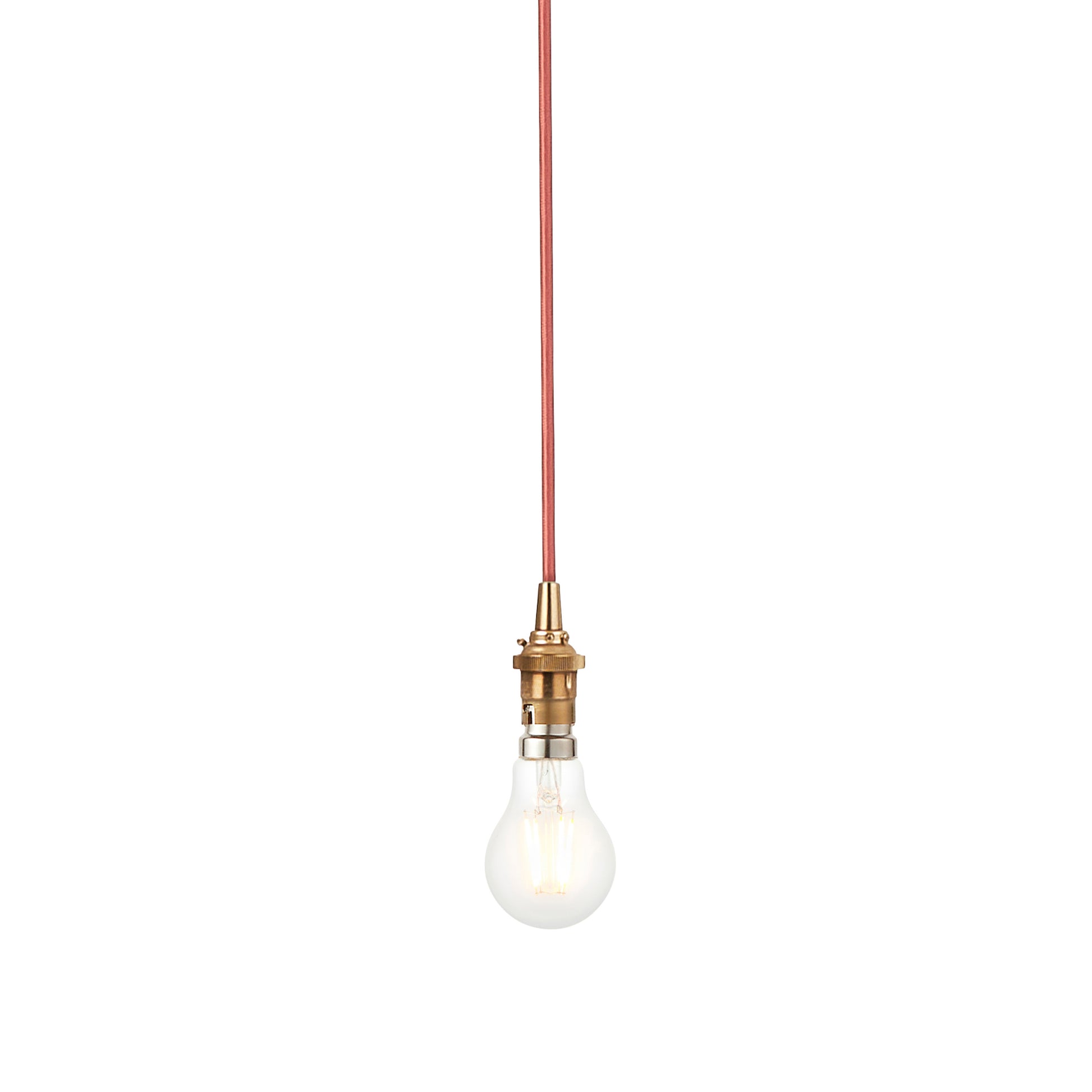 Eltham 1 Pendant Brushed Aged Brass Red Flex – Brass