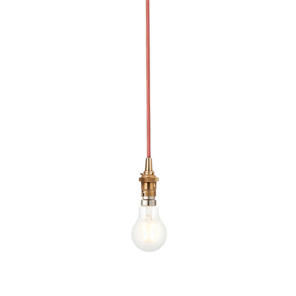 Eltham 1 Pendant Brushed Aged Brass Red Flex – Brass
