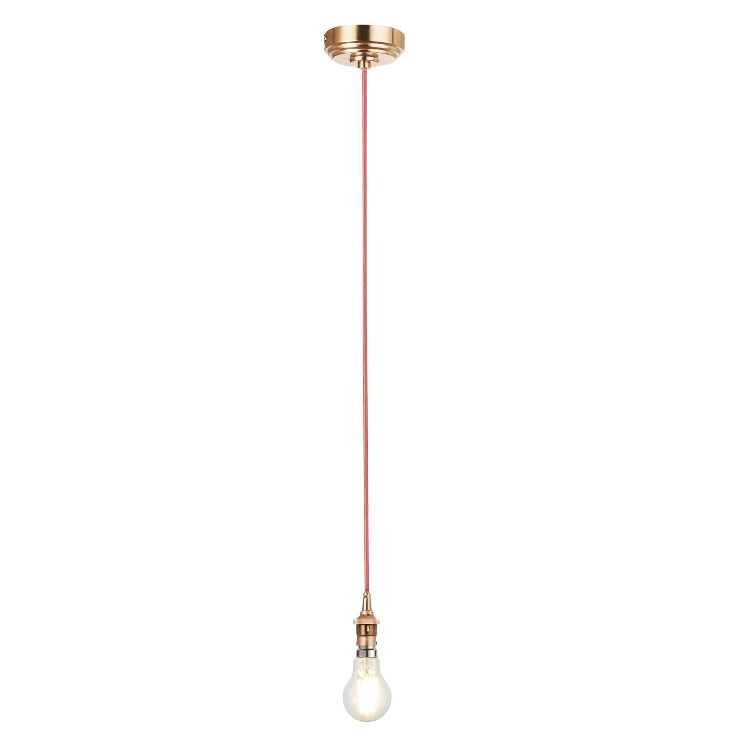 Eltham 1 Pendant Brushed Aged Brass Red Flex – Brass