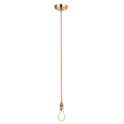 Eltham 1 Pendant Brushed Aged Brass Red Flex – Brass