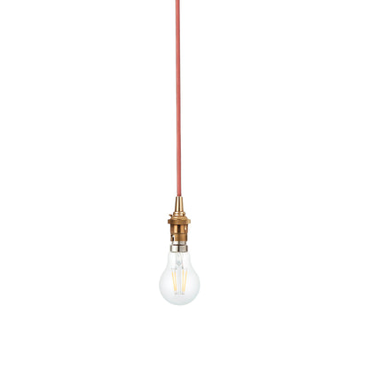 Eltham 1 Pendant Brushed Aged Brass Red Flex – Brass