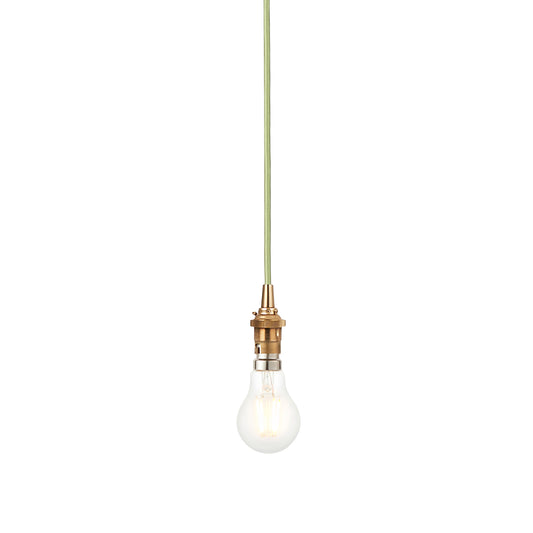 Eltham 1 Pendant Brushed Aged Brass Green Flex – Green