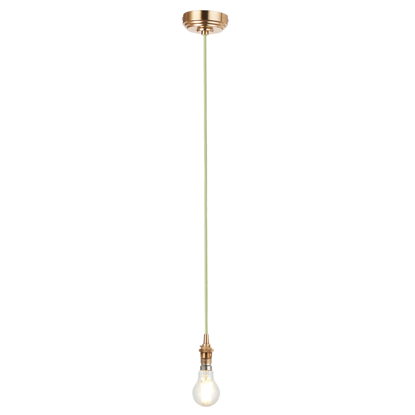 Eltham 1 Pendant Brushed Aged Brass Green Flex – Green