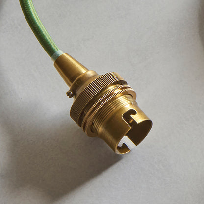 Eltham 1 Pendant Brushed Aged Brass Green Flex – Green