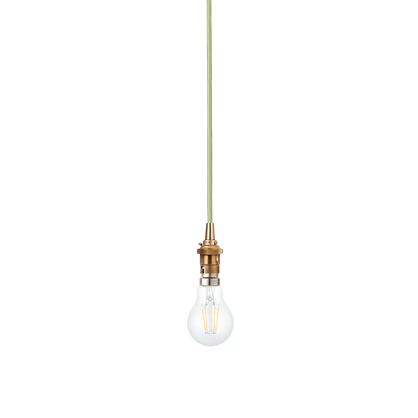Eltham 1 Pendant Brushed Aged Brass Green Flex – Green