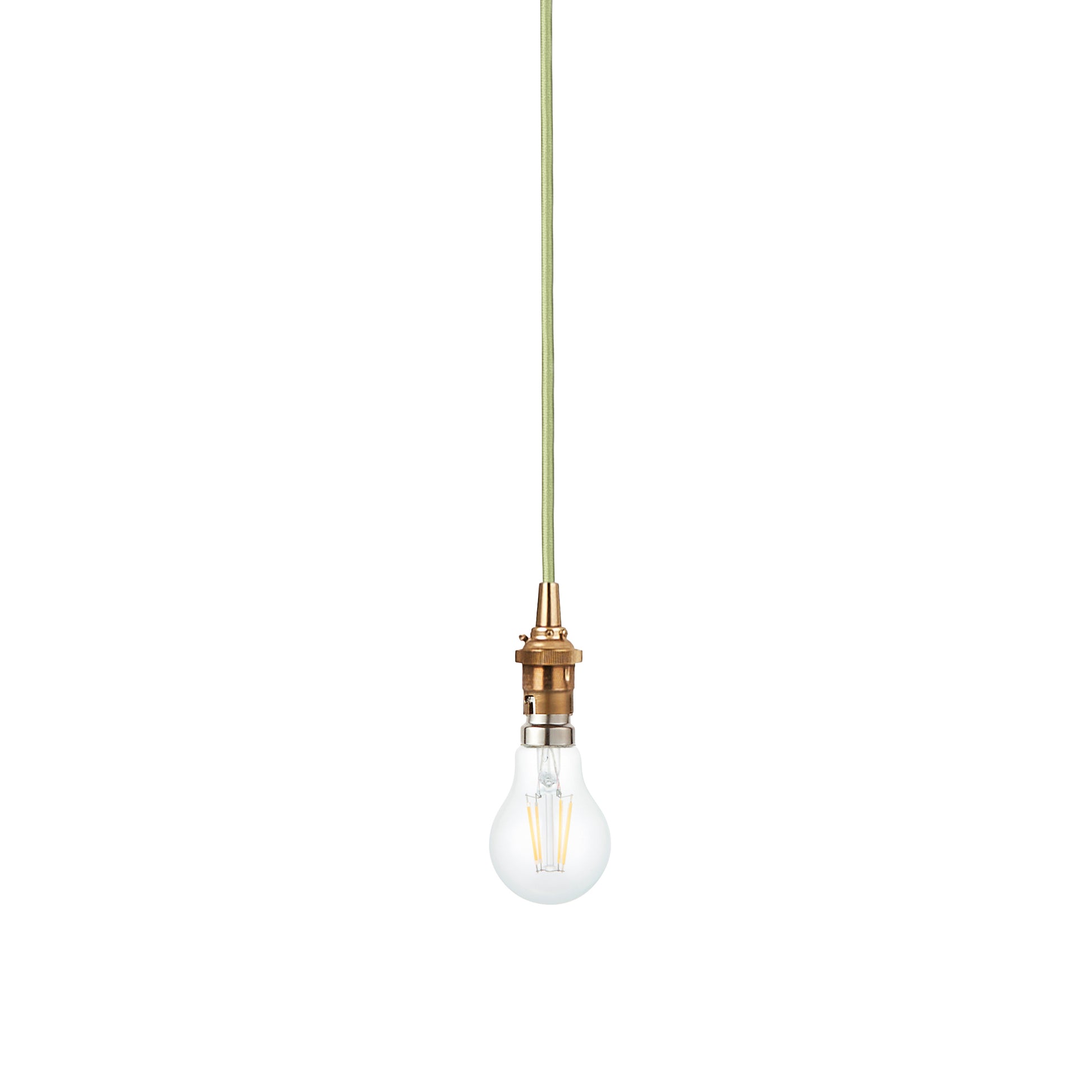 Eltham 1 Pendant Brushed Aged Brass Green Flex – Green