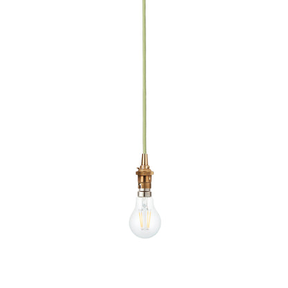 Eltham 1 Pendant Brushed Aged Brass Green Flex – Green