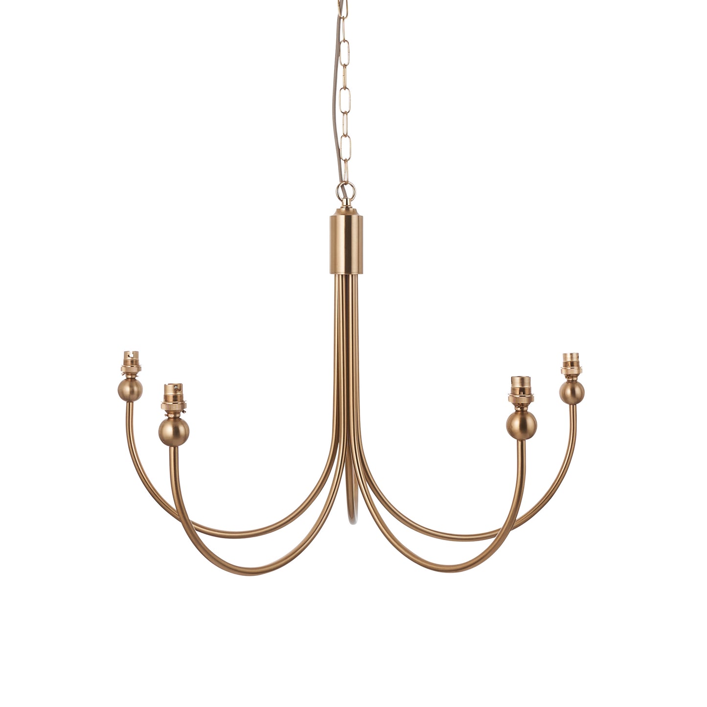 Santiago 5 Pendant Light Fitting Curved Brass – Brass
