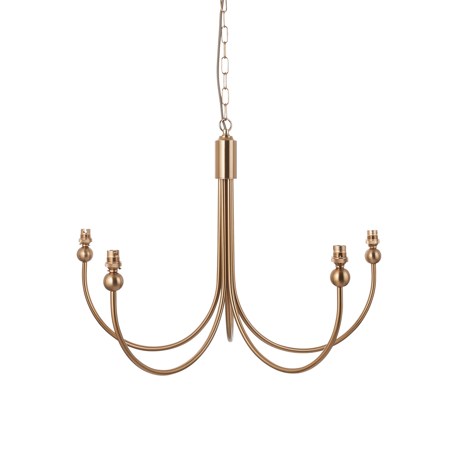Santiago 5 Pendant Light Fitting Curved Brass – Brass