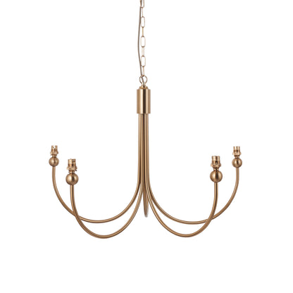 Santiago 5 Pendant Light Fitting Curved Brass – Brass